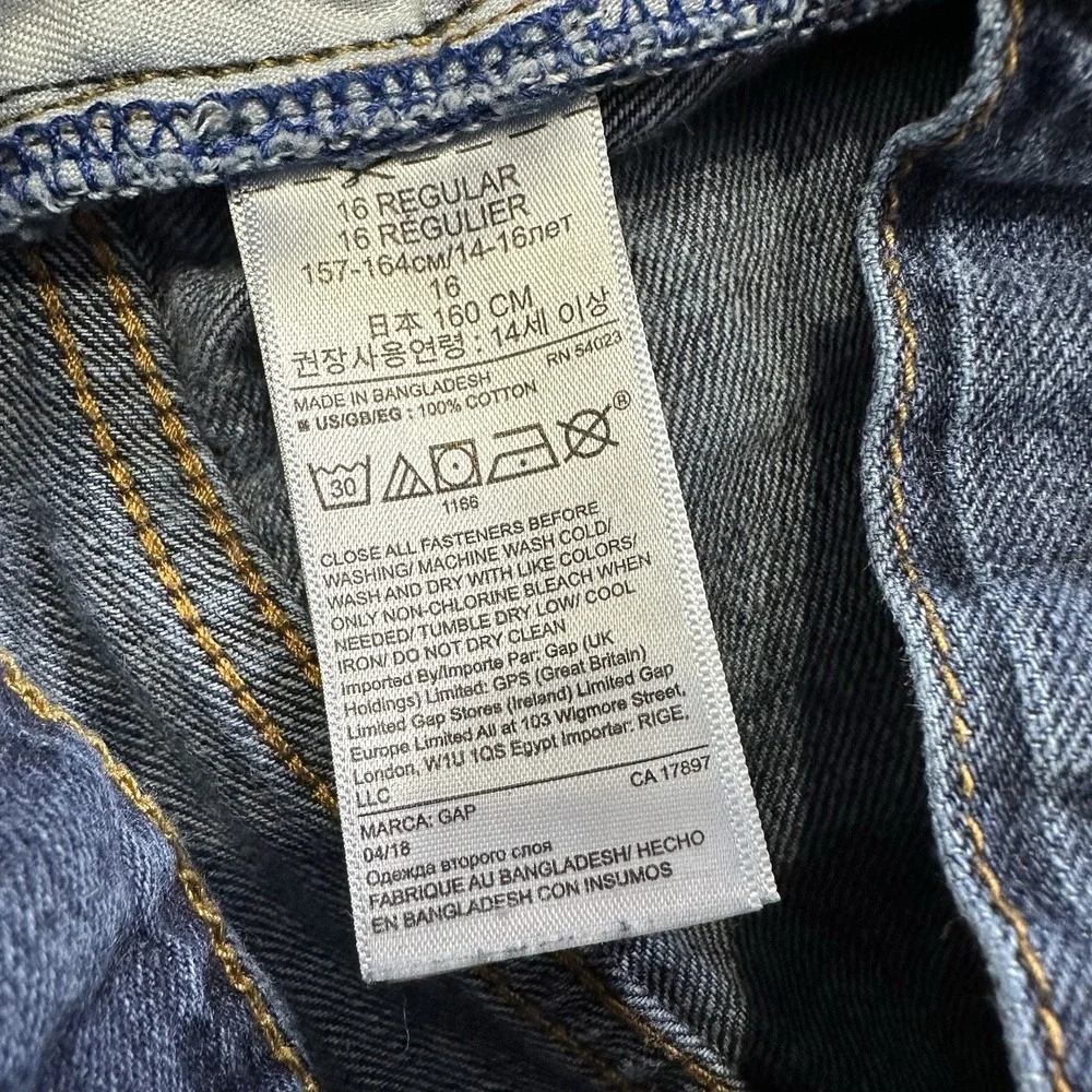 Gap Jeans Boys 16x30 Regular Original Straight Adjustable Waist Kids Denim